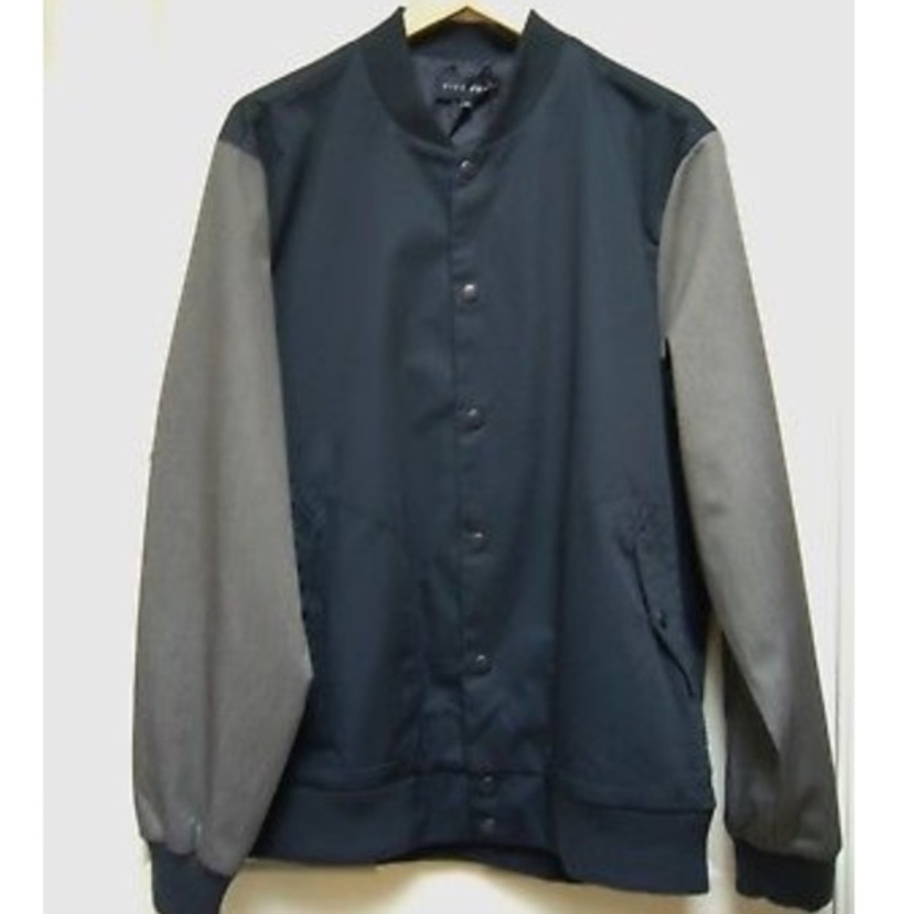 "FIVE FOUR BRACCO" JACKET NAVY W/ GREY SLE…